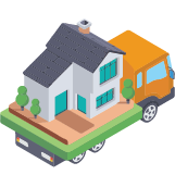Home cargo truck moving house